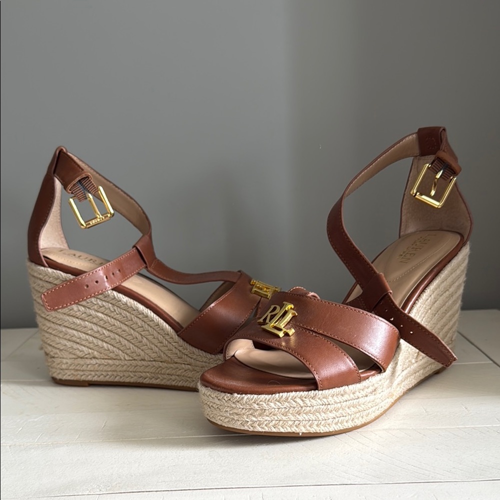Lauren Ralph Lauren Tan Wedge Sandals
